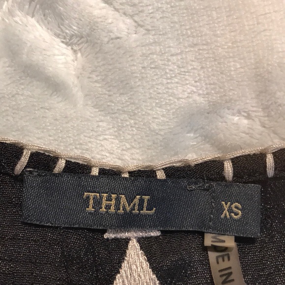 THML Black XS Embroidered V-Neck Sleeveless top - Picture 13 of 13